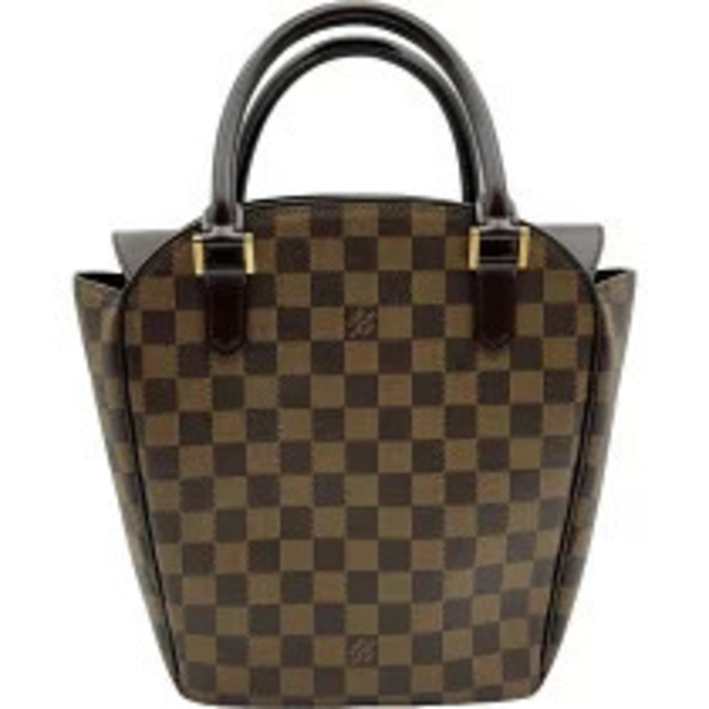 Louis Vuitton Salia So Damier Top Handle Bag Canvas Leather Brown